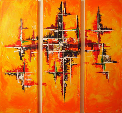 Tryptichon - á 40 x 120 x 4 - Auftragsarbeit